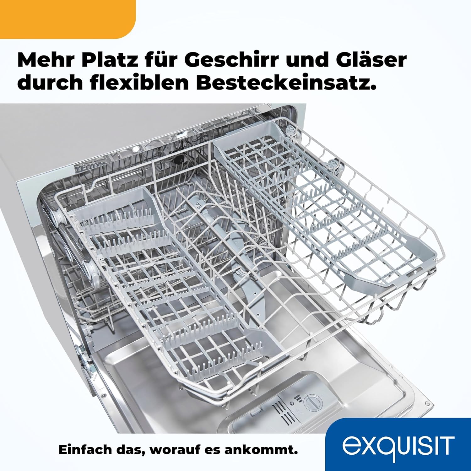 Exquisit Tischgeschirrspüler GSP508-030D silber | Spülmaschine 55 cm freistehend | Kleiner Geschirrspüler 8 Maßgedecke | Tischspülmaschine LED Display