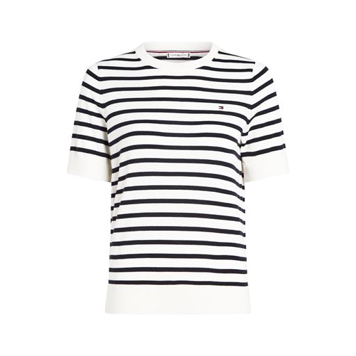 Tommy Hilfiger Jersey Stitch Striktrøje, Ivory Petal/Desert Sky, S