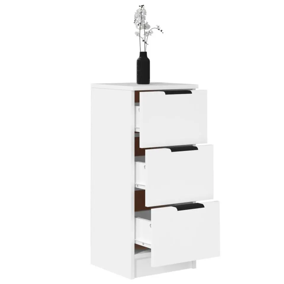 vidaXL - Dressoir met 3 lades - Wit - Bewerkt hout - 30x30x70 cm