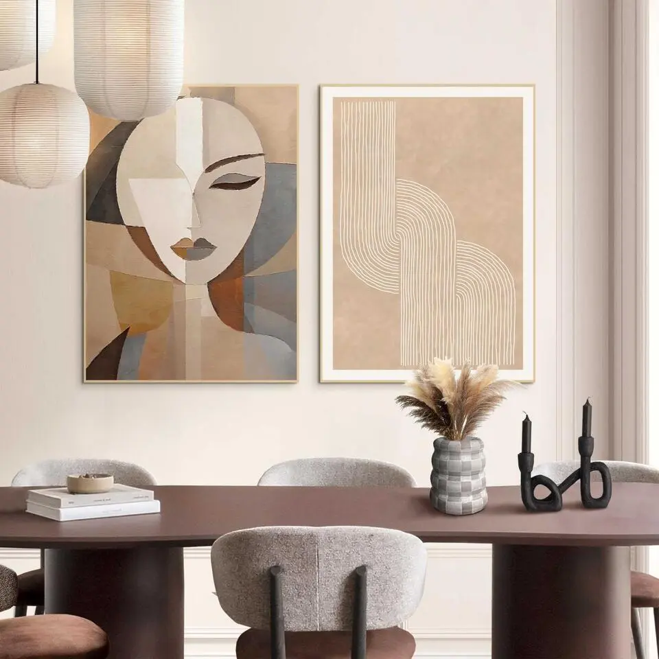 Set poster met lijst - Abstract portret