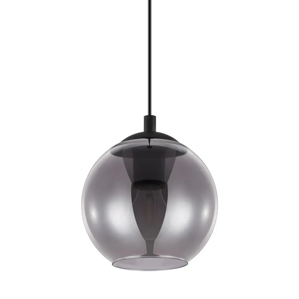 EGLO Ariscani Hanglamp - E27 - Ø 20 cm - rookglas - Zwart