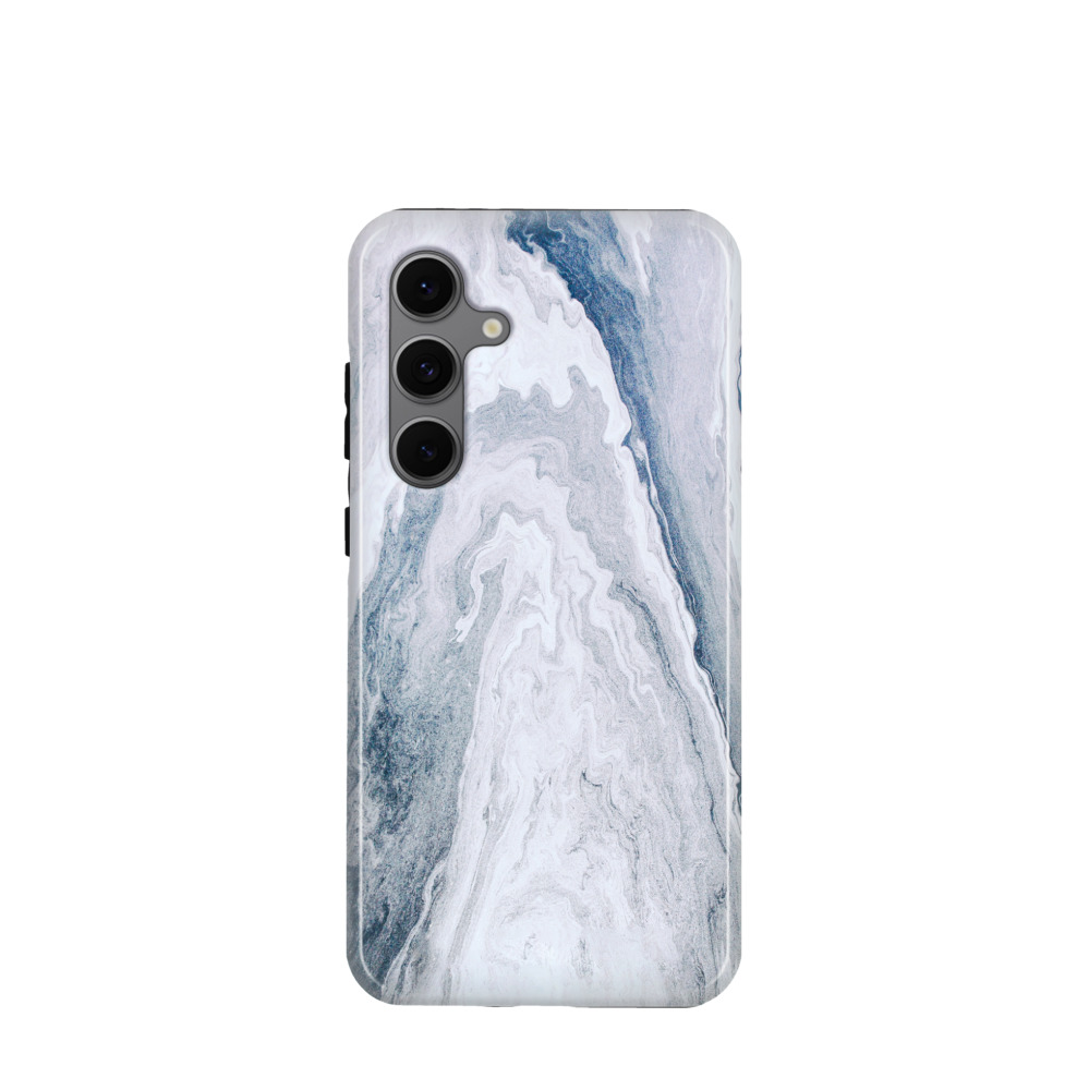 Samsung Galaxy S24 FE Hybrid (Kunststoff / Gummi) Hülle Marmor Fluss - Blau