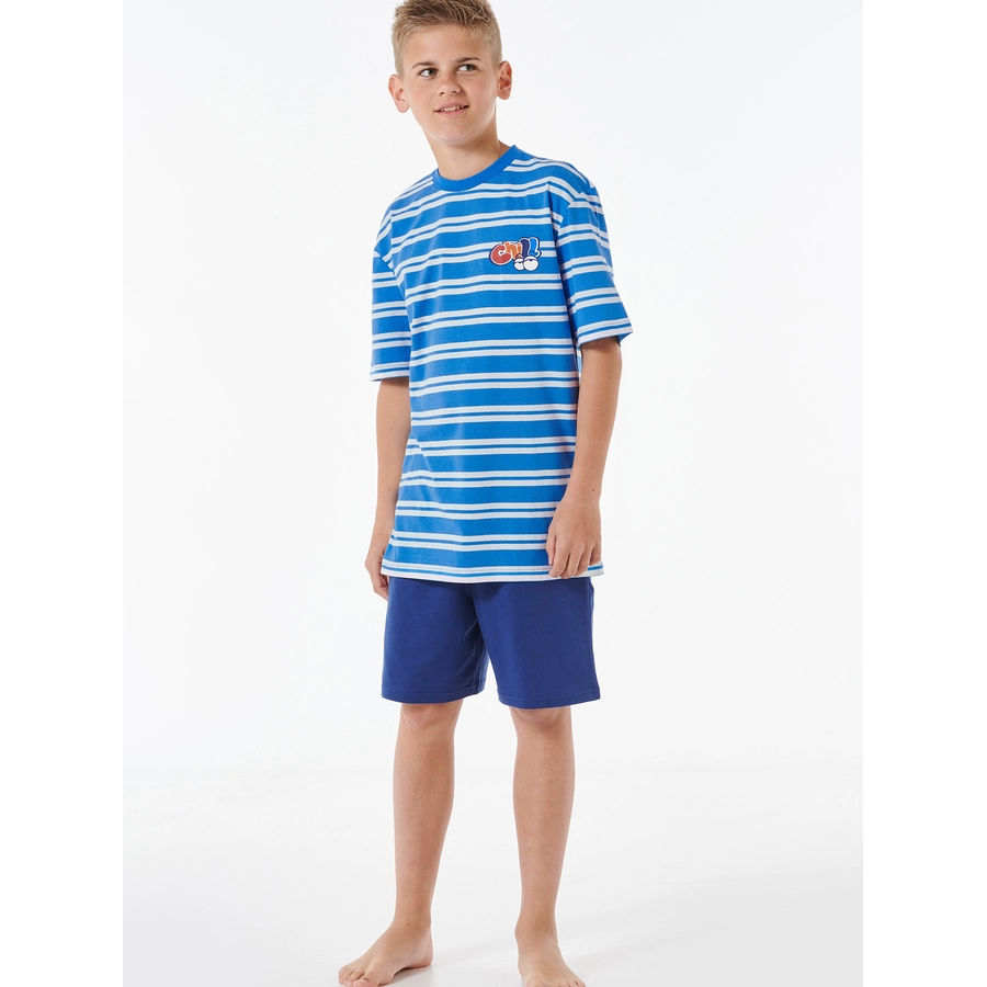 Schiesser Pyjama Teens kurz - Organic Cotton blau