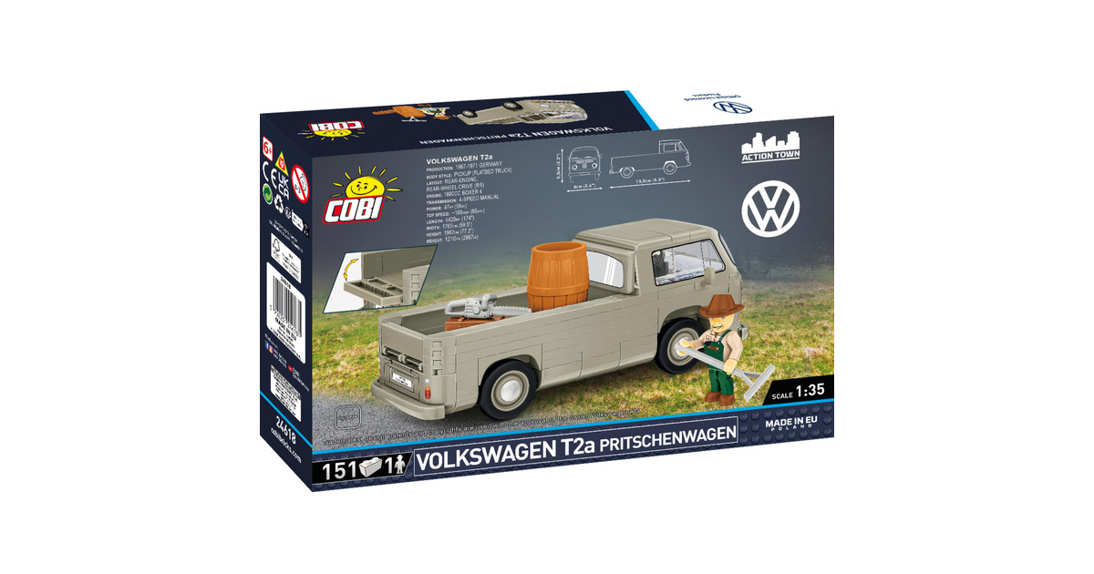 COBIVolkswagen T2a Pickup truck Constructiespeelgoed  (Schaal 1:35)