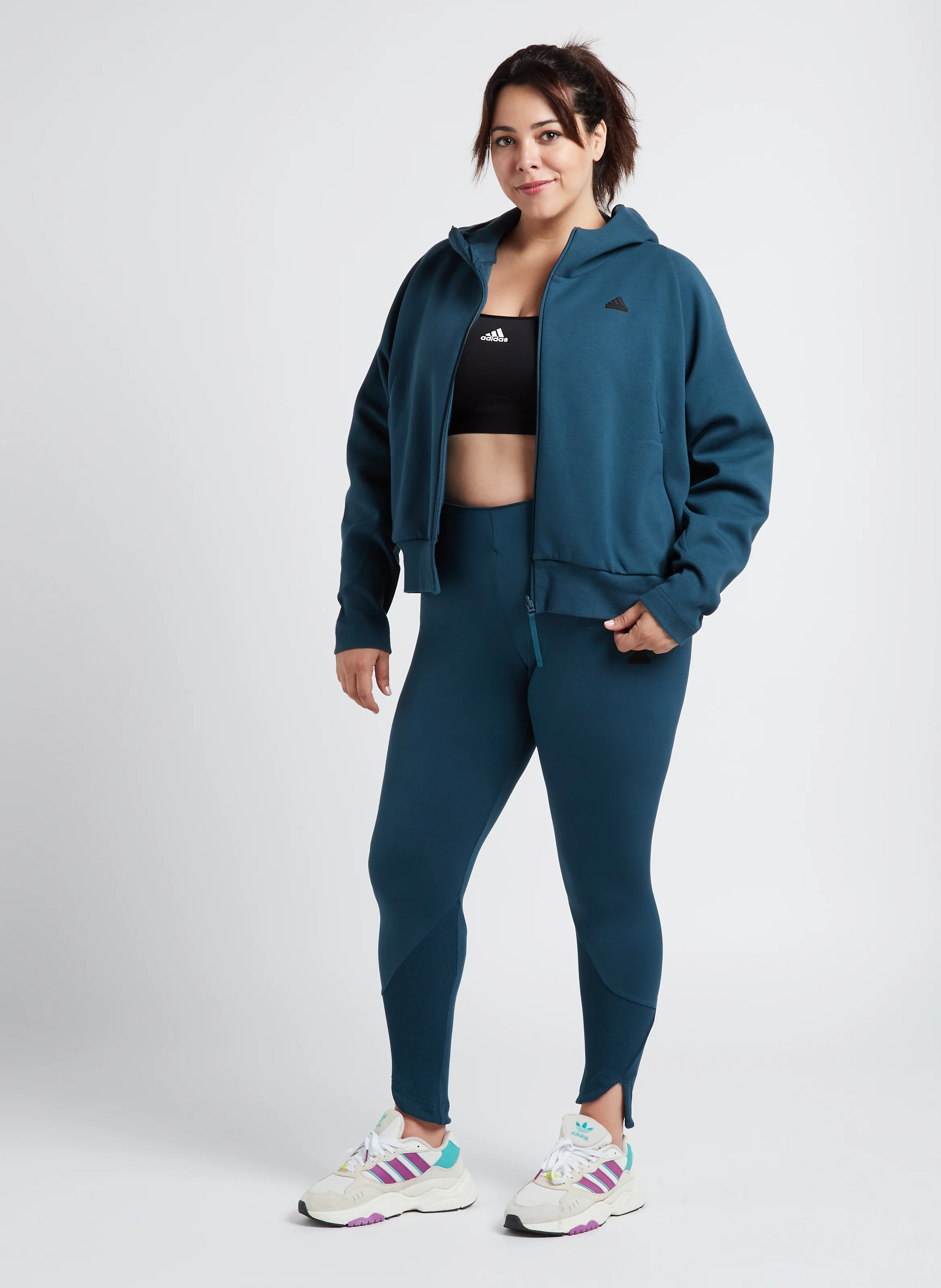 Veste col rond à capuche| Bleu