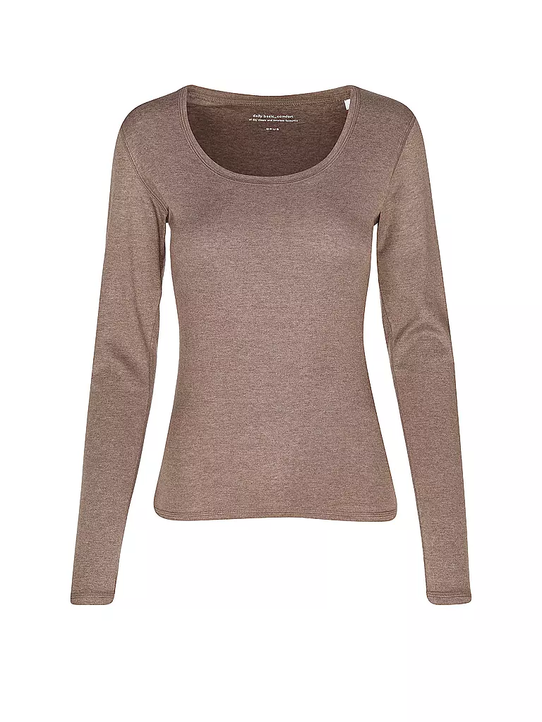 OPUS Langarmshirt SORANA braun