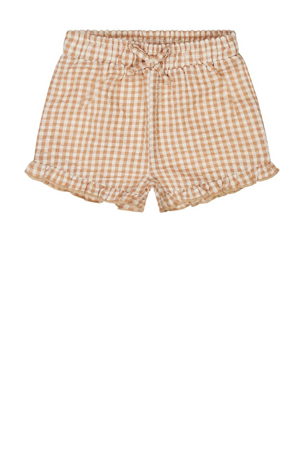 Dirkje geruite casual short Shorts beige/wit
