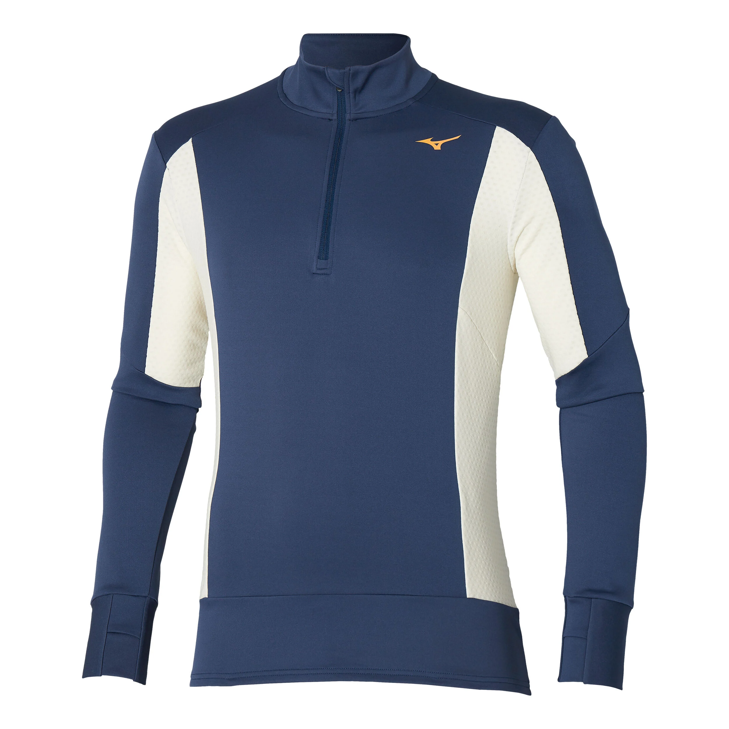 Mizuno Warmalite HZ Maillot De Course Hommes - Bleu Foncé , Crème