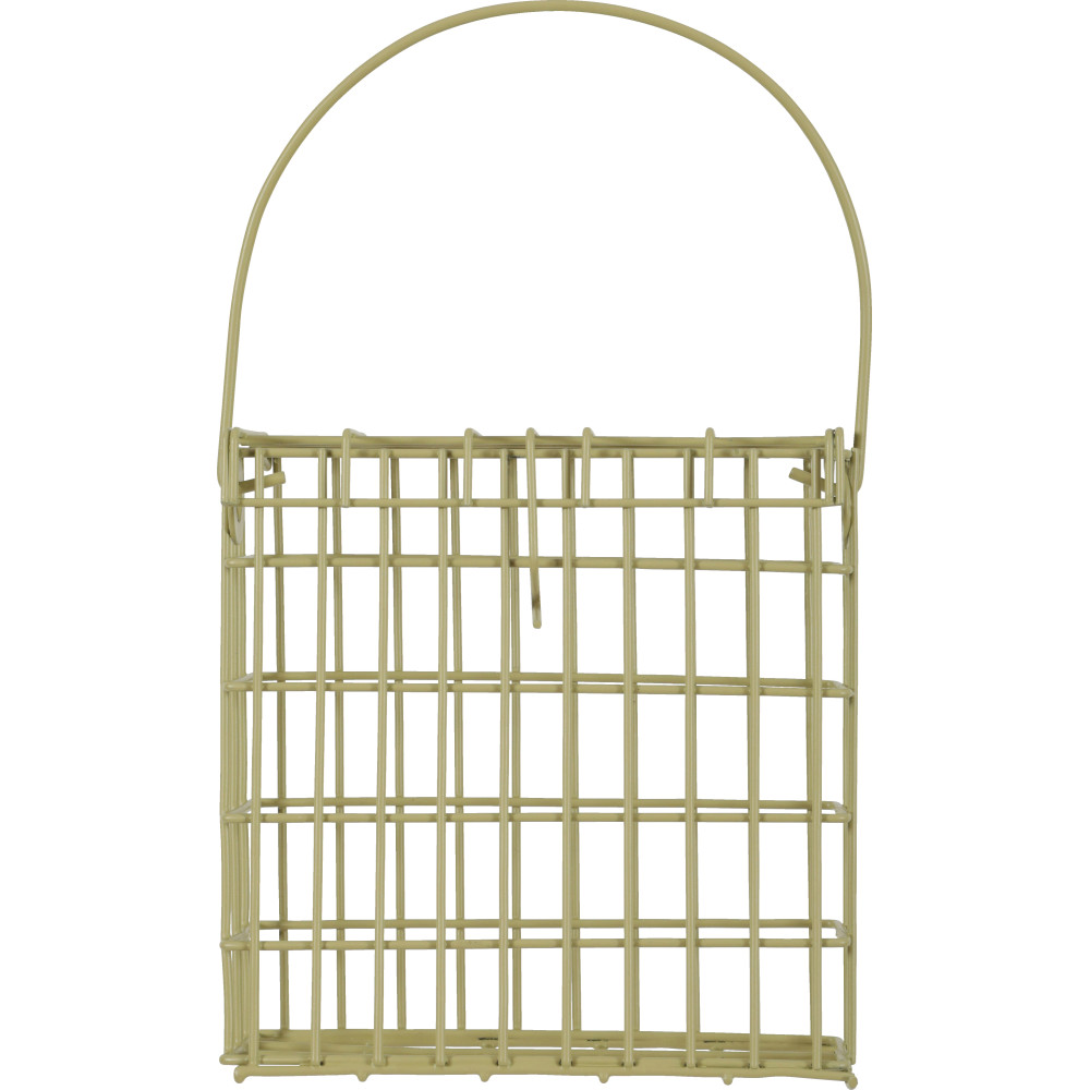 Support pour pain de graisse en métal vert lichen pour oiseaux
