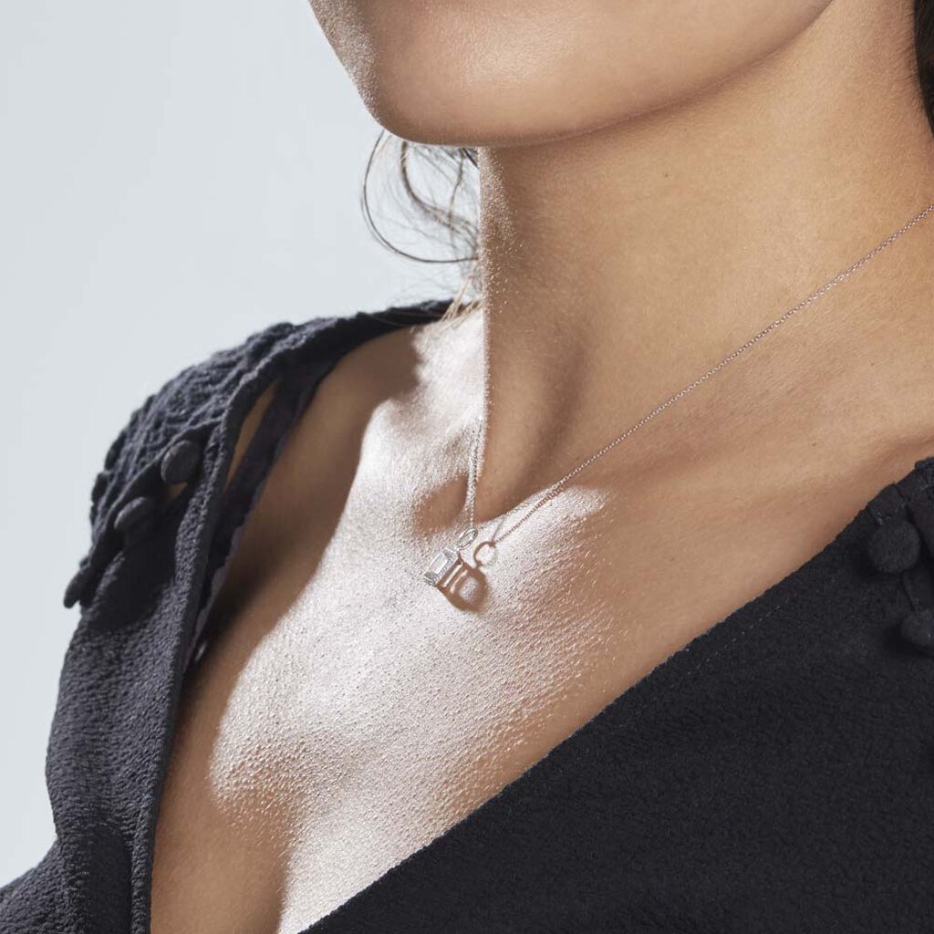 Collier Or Blanc Goulven Oxyde De Zirconium