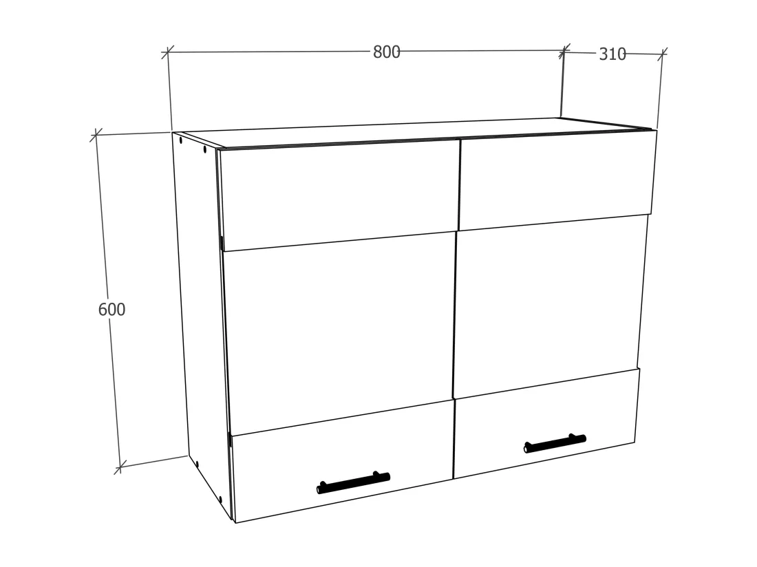 Armoire de cuisine L. 80cm Armoire suspendue Esilo
