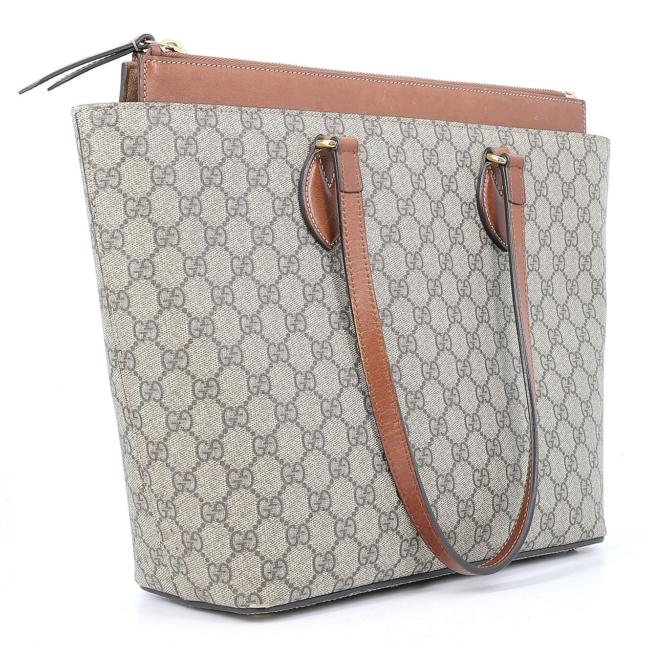 Gucci Sac cabas linea gucci monogramme en Toile enduite marron Très bon état - 43x31 cm