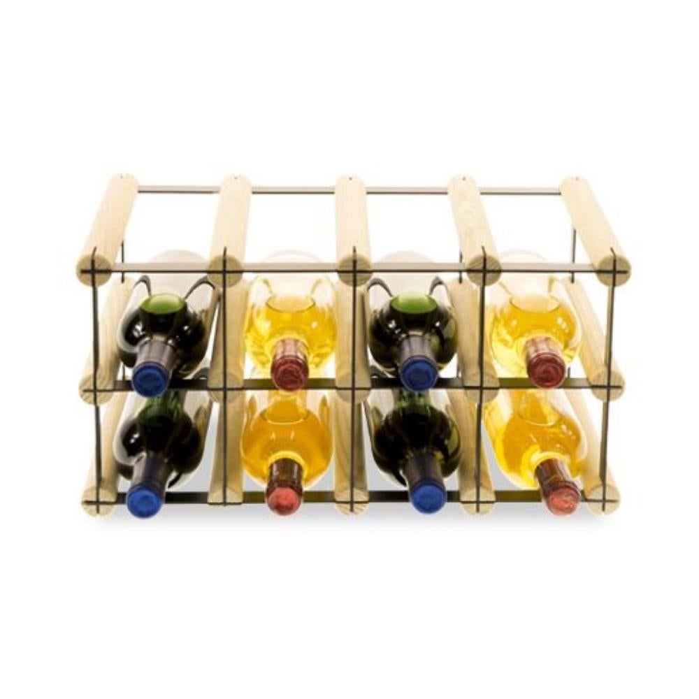 PROREGAL Modulair Wijnrek Vinotega Mod Metaal HxBxD 22,5 x 42,5 x 24,5 cm 4 x 2 Flessen Massief grenenhout Natuurlijk