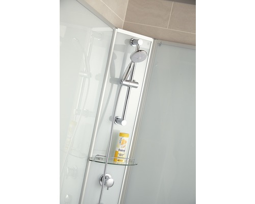 SCHULTE Ibiza complete douche-unit, rechtsdraaiend, 80 x 120 x 204 cm, aluminiumkleur