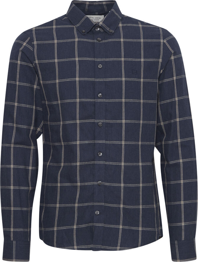 Casual Friday CFANTON LS BD 0159 checked brushed Dark navy melange