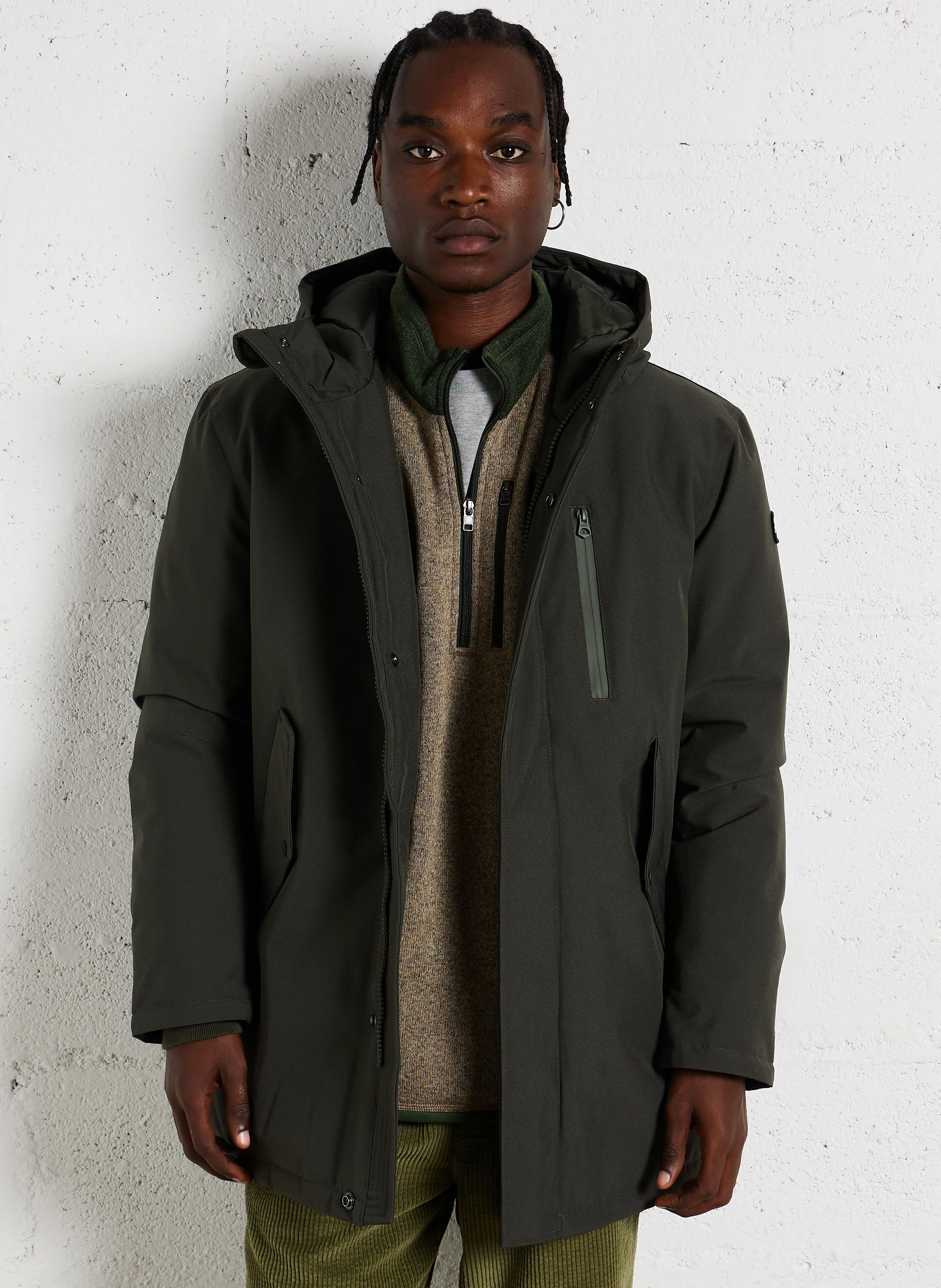 Parka col montant à capuche | Kaki