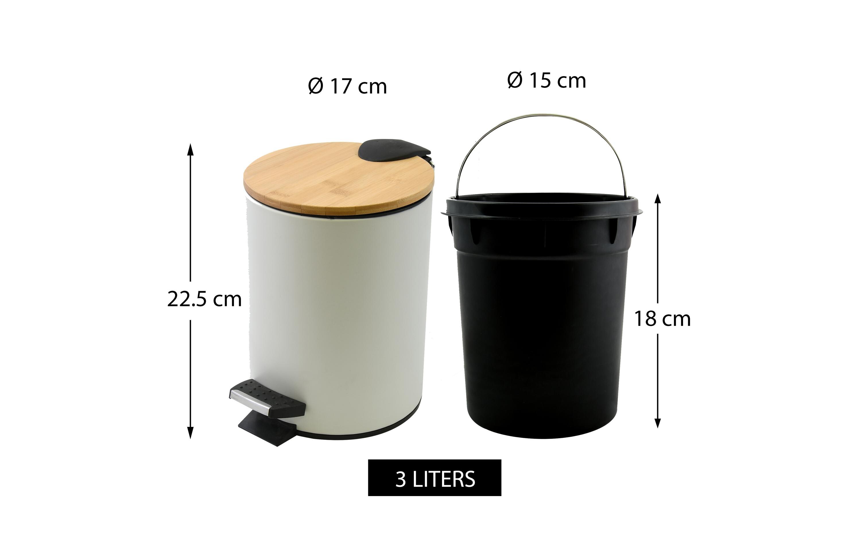 Treteimer Adonis 5 l, WeissTreteimer mit Soft-Close-Deckel