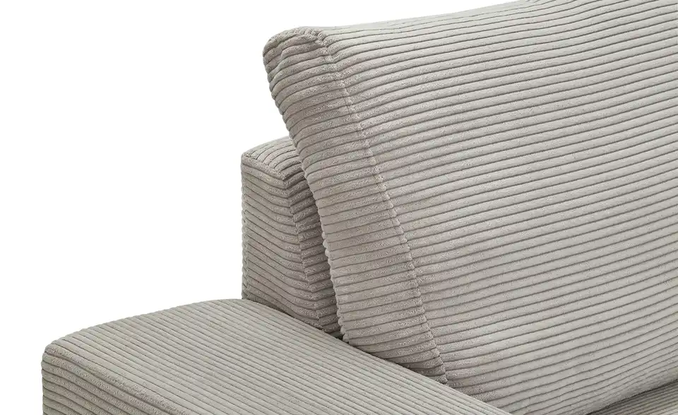 Ecksofa Rome Hellgrau rechts Cordstoff