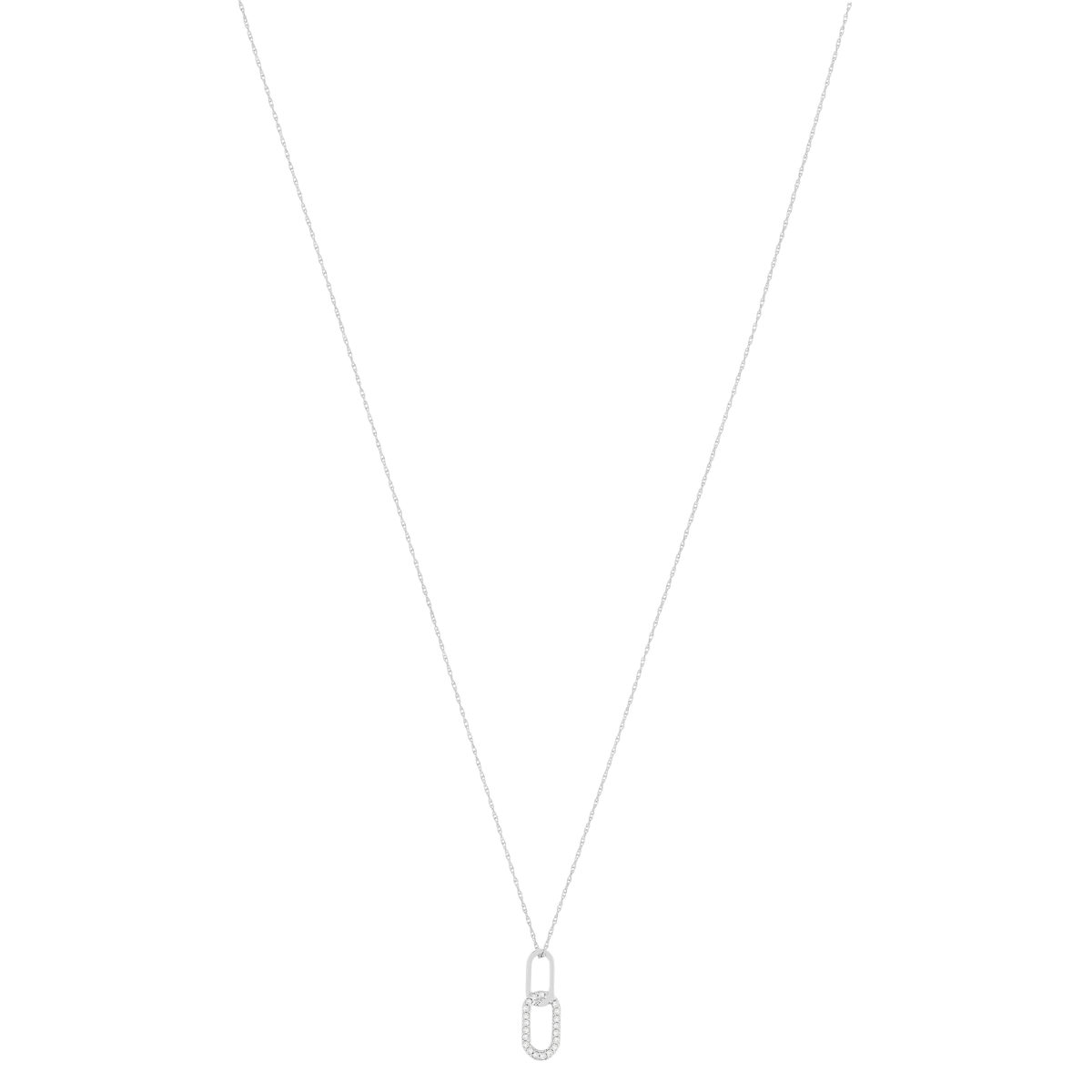 Collier or 375 blanc diamants