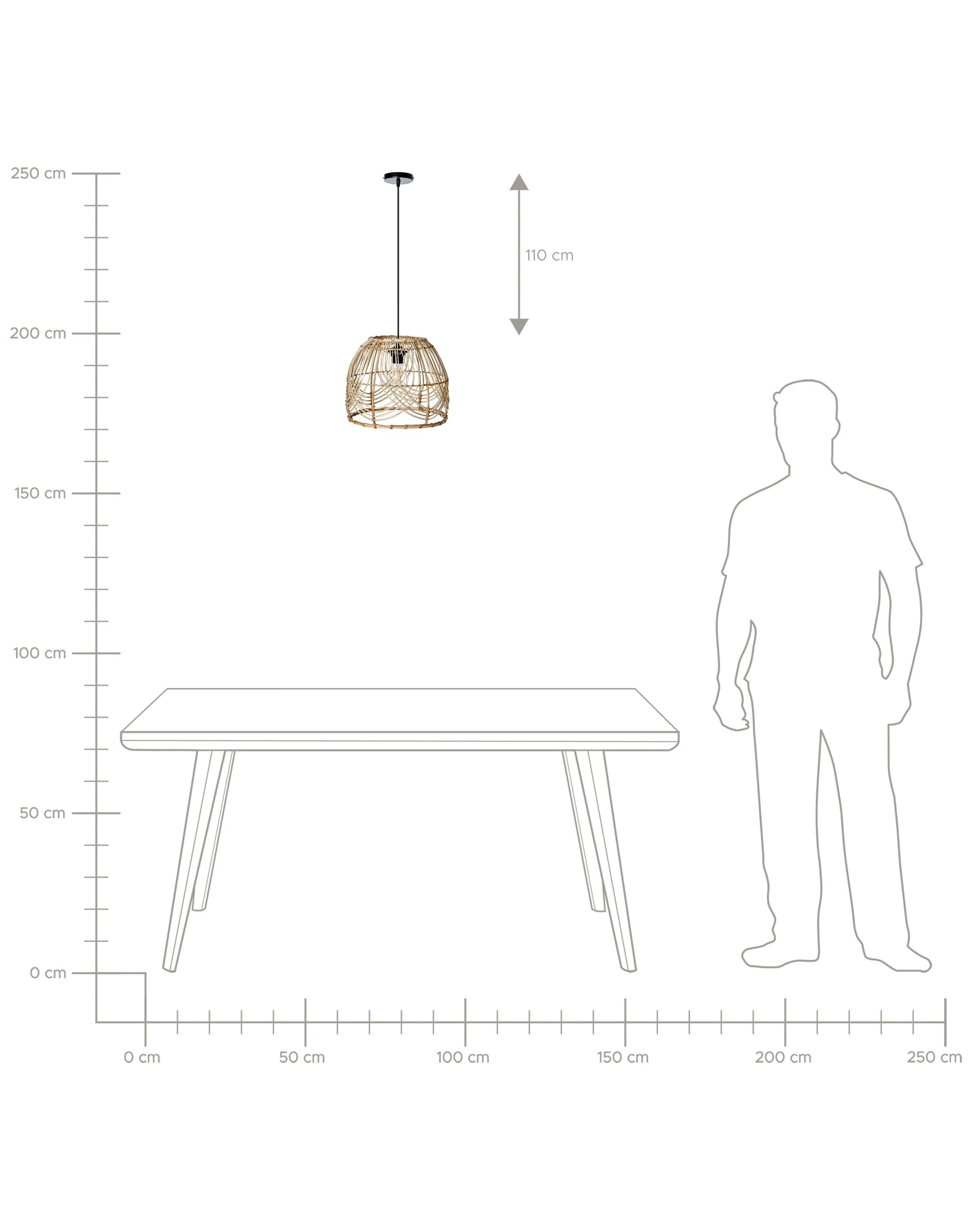 Hanglamp POSTRERO Rotan Natuurlijk
