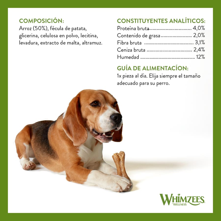 Petiscos dentais em formato de osso Whimzees para cães