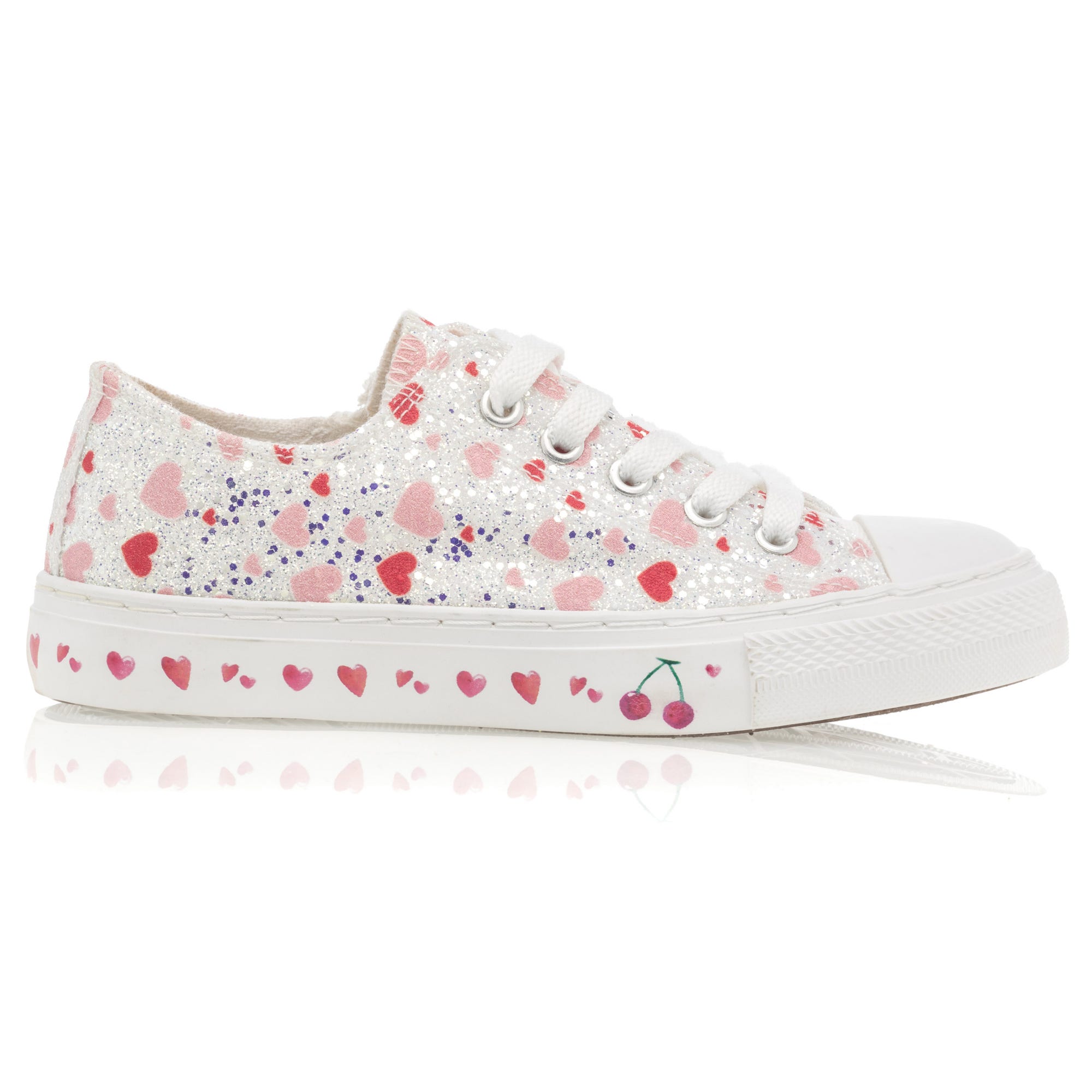 Baskets en toile Fille argent