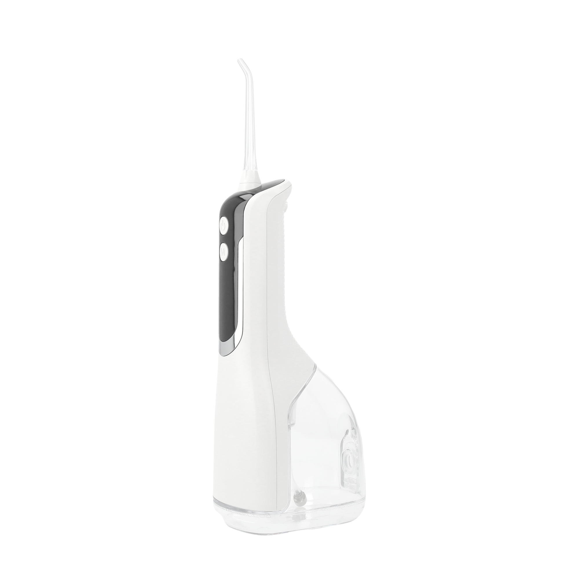 (6-tlg. Set) 330ml Elektrische Wasserdruck Munddusche Wasser Flosser Zahnreinigung mit 4 Multifunktions Düsen - Weiss