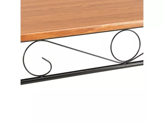 Ensemble de salle à manger 7 pcs MDF et acier Marron
