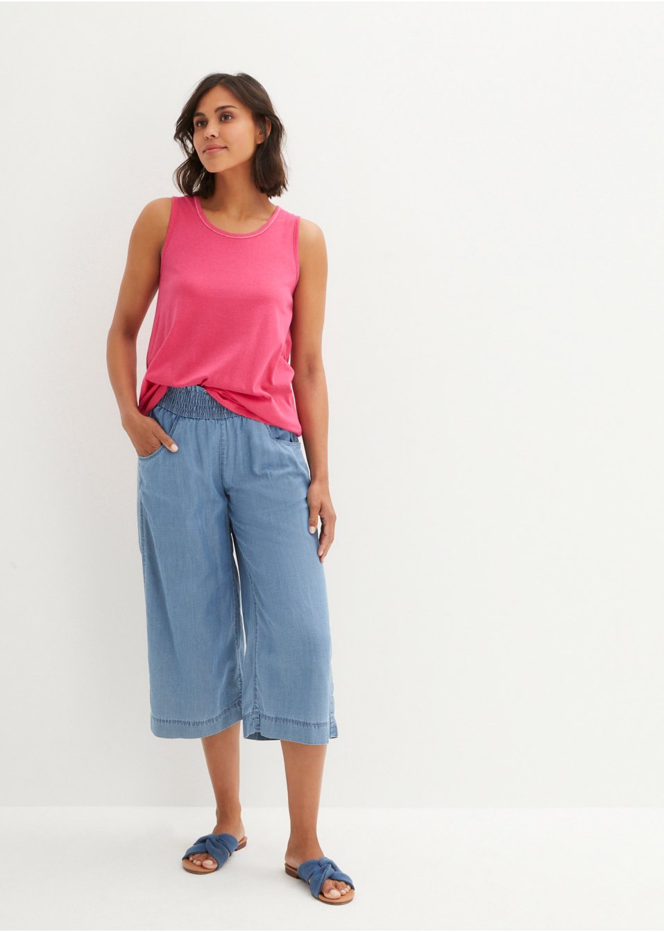 Top long avec encolure ronde