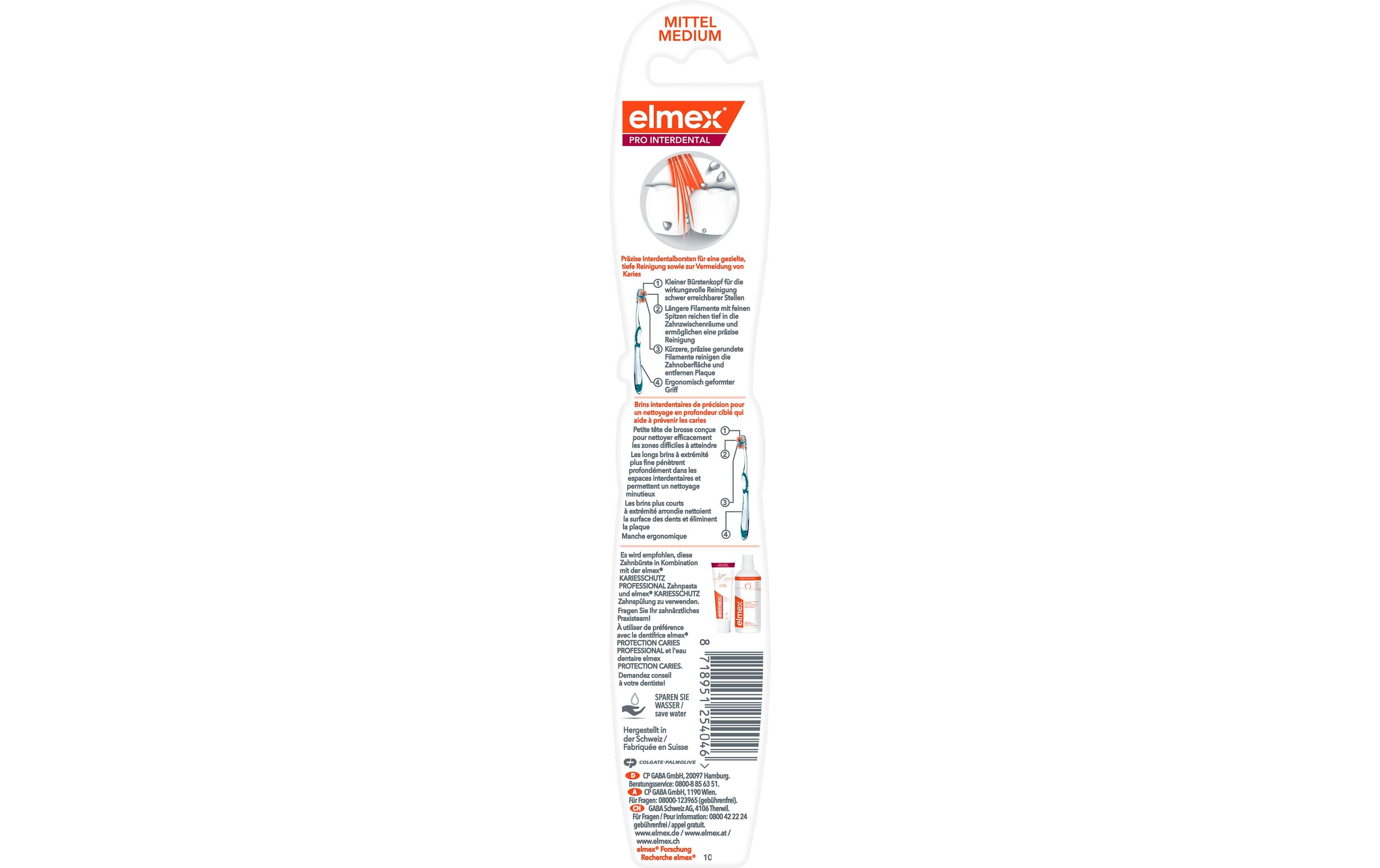 Handzahnbürste Pro Interdental mittel assortiertZahnbürste für eine präzise Reinigung der Zahnzwischenräume