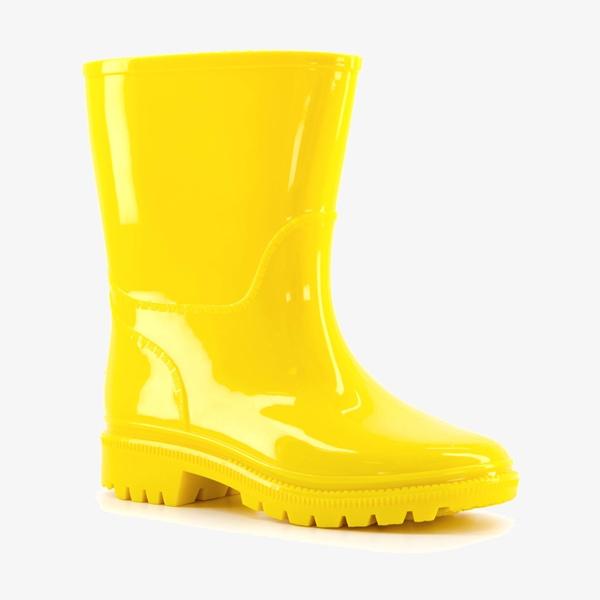 Blauwe kinder regenlaarzen geel