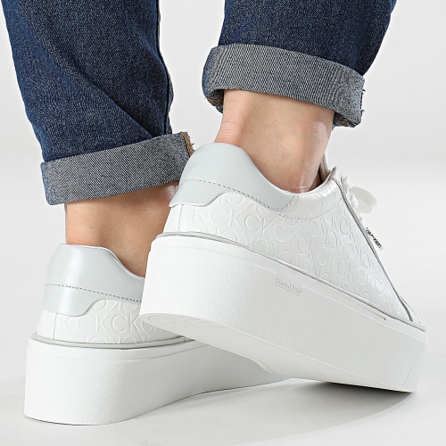 Baskets Femme Flatform C Lace Up Mono Mix 1870 White Pearl Grey