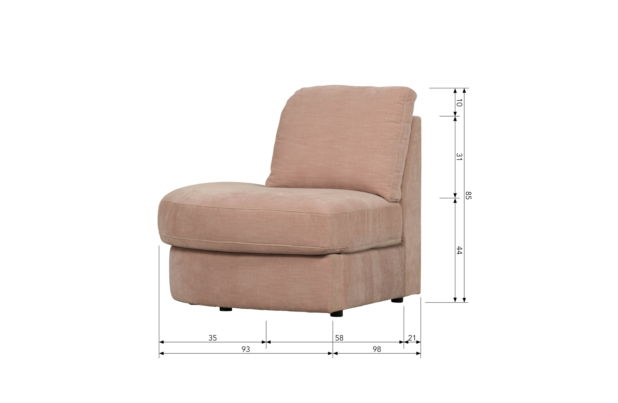 vtwonen 1-zits element Family ronde hoek links Family 1-zits Element Ronde Hoek Links - Roze
