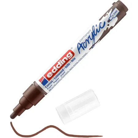 edding 5100 Acrylmarker medium - braun - 1 Acrylstift wasserfest - mittlere Rundspitze 2-3 mm