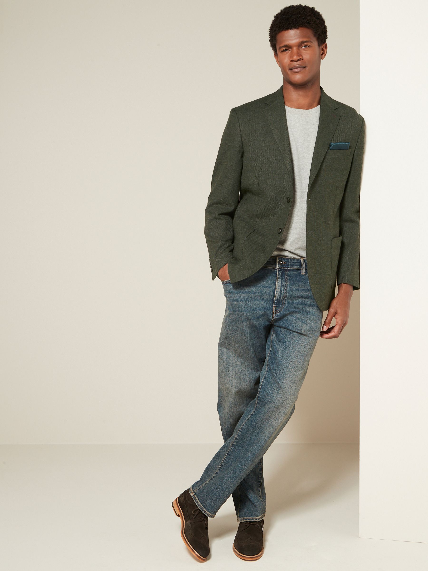 Kakigroen - Normale Pasvorm - Modieuze blazer met textuur