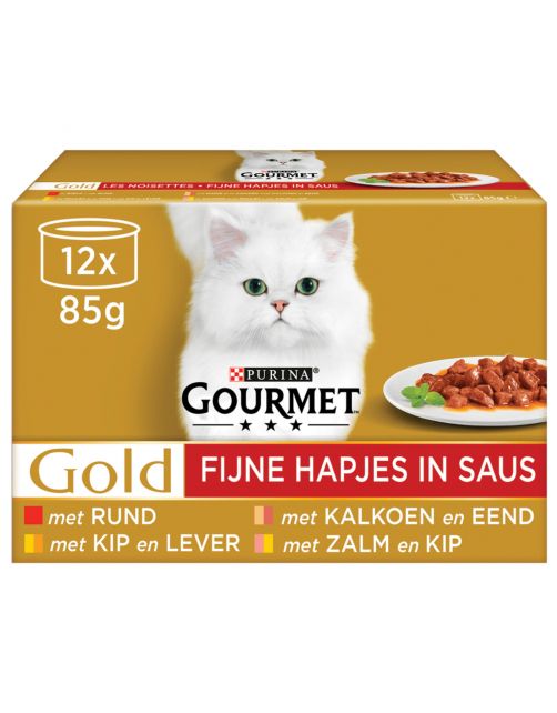 Gourmet Gold Multipack - Kattenvoer - Vleesmix Vlees 12x85 g