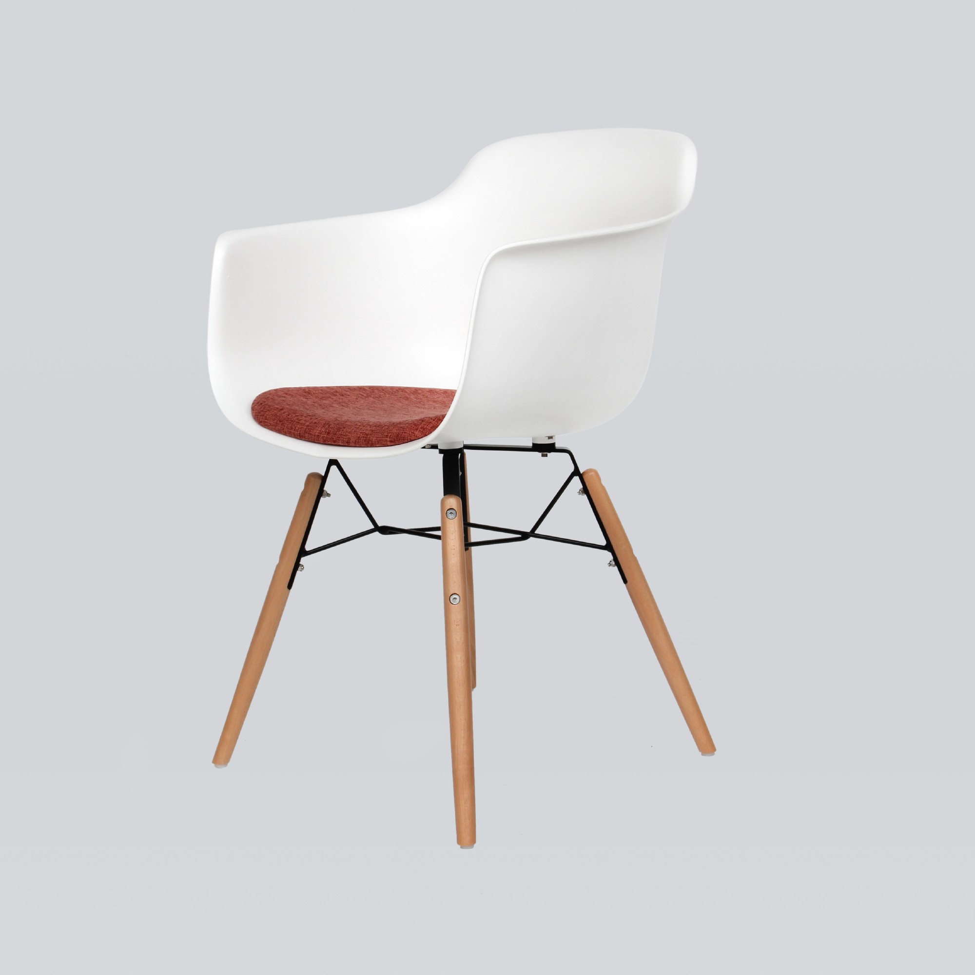 Stuhl 'Plomo', weiß, braun, orange, T 51 cm, B 59 cm, H 80 cm von fischer's lagerhaus