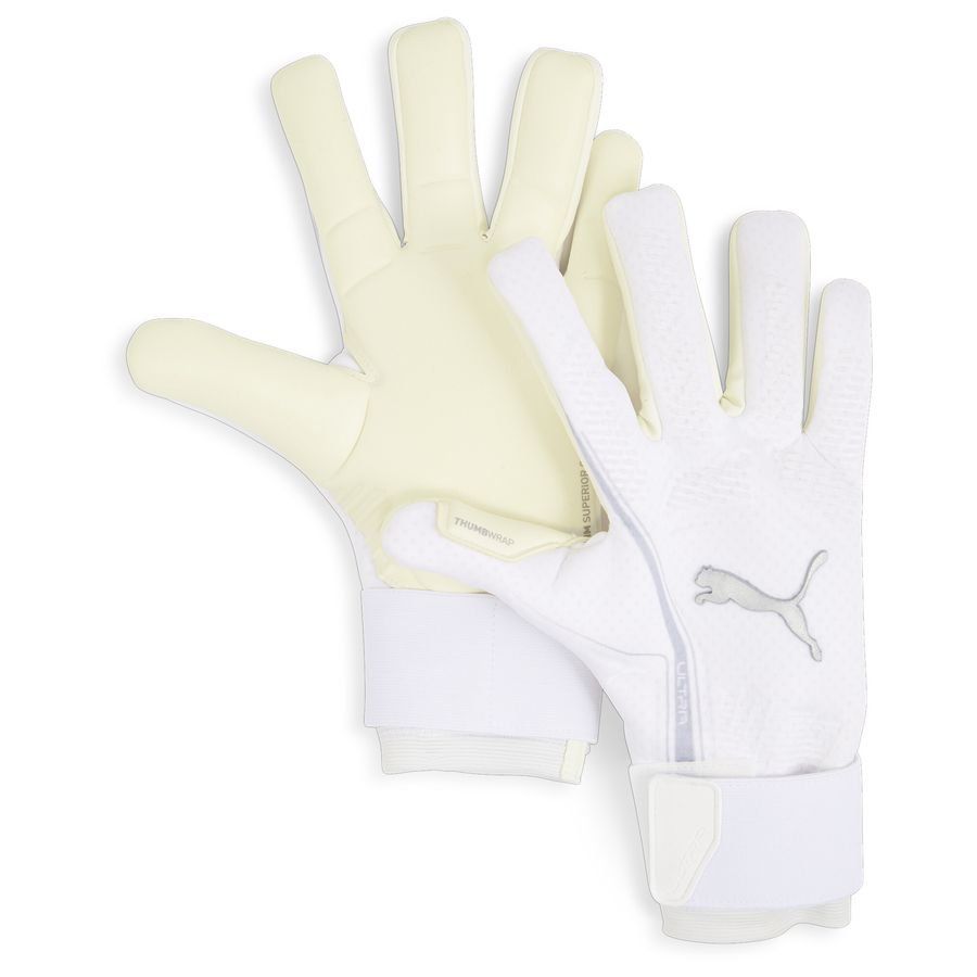 PUMA Gants de Gardien Ultra Ultimate Hybrid White Pack - Blanc/Argenté