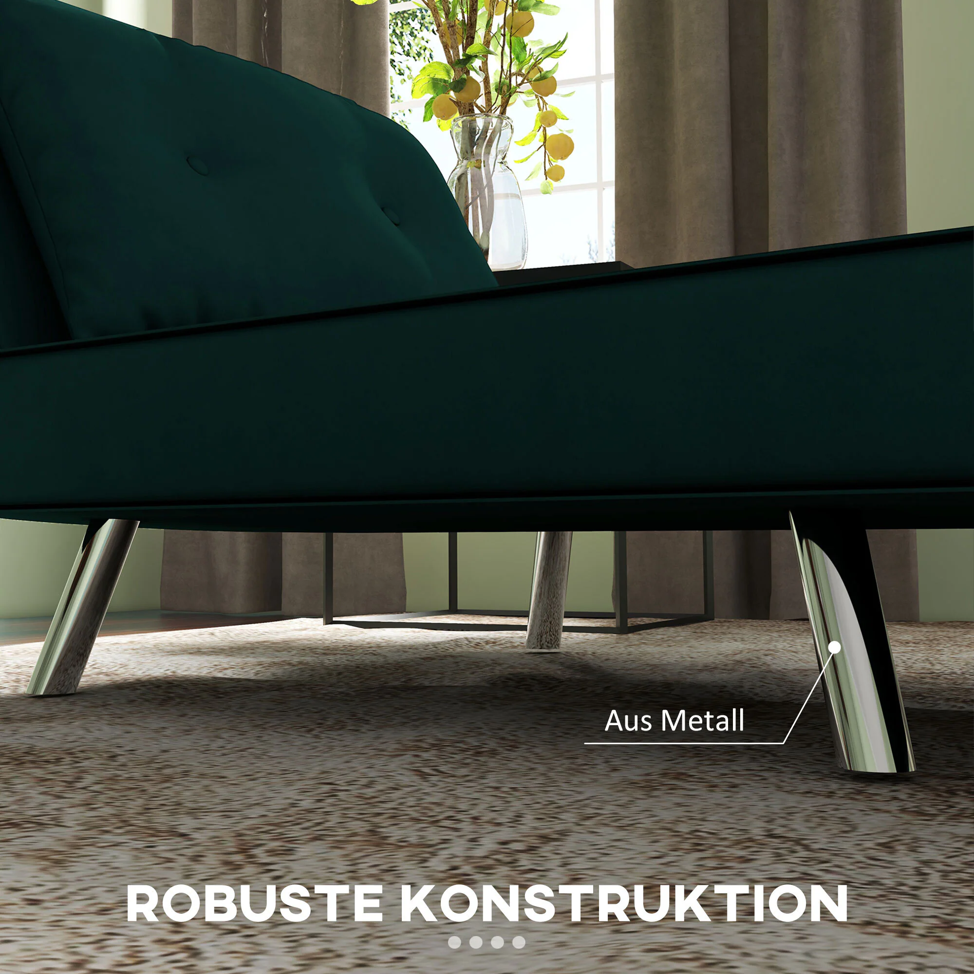 HOMCOM Schlafsessel mit 3 Verwendungmöglichkeiten grün 77L x 88B x 83H cm