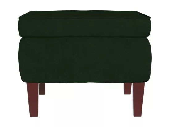 Chaise à bascule avec pieds en bois et tabouret Vert foncé
