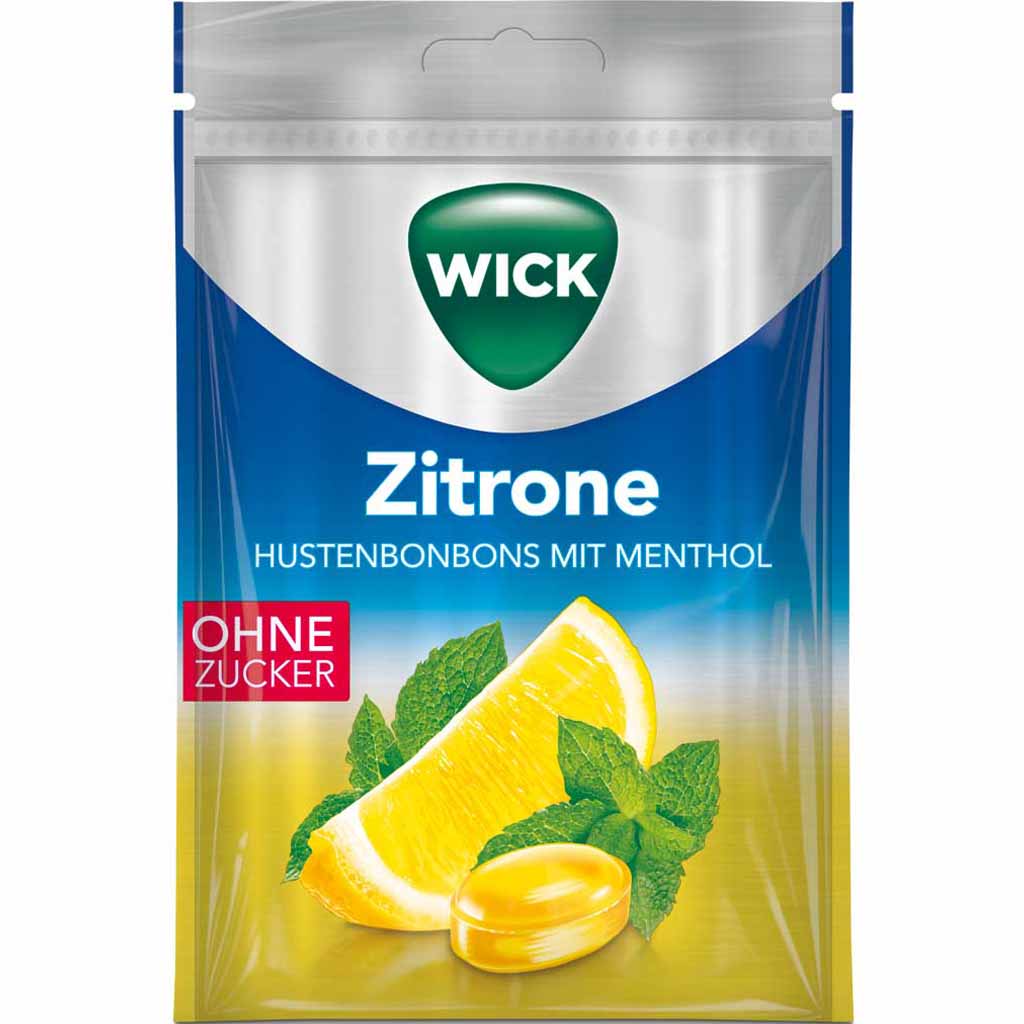 Wick Hustenbonbon Zitrone ohne Zucker 72g MHD:28.2.27