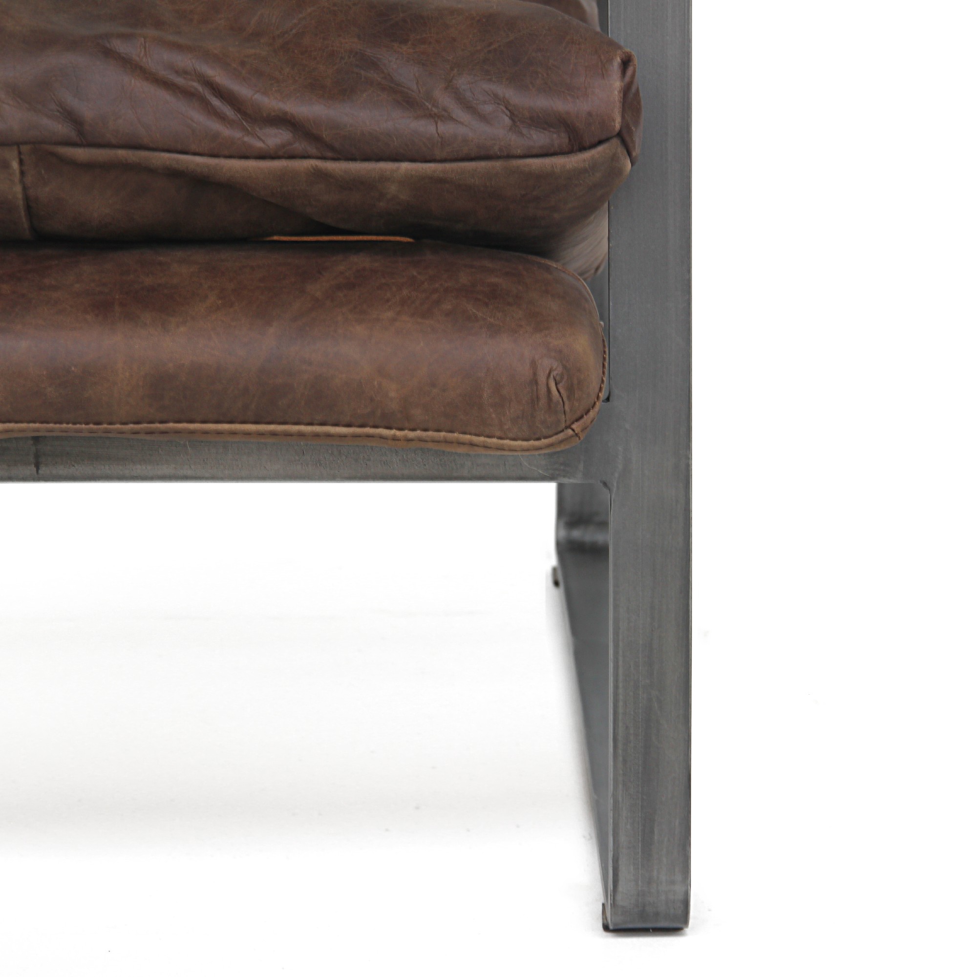 Ledersessel 'Posto', braun, graphit, B 64 cm, H 90 cm, T 96 cm von fischer's lagerhaus
