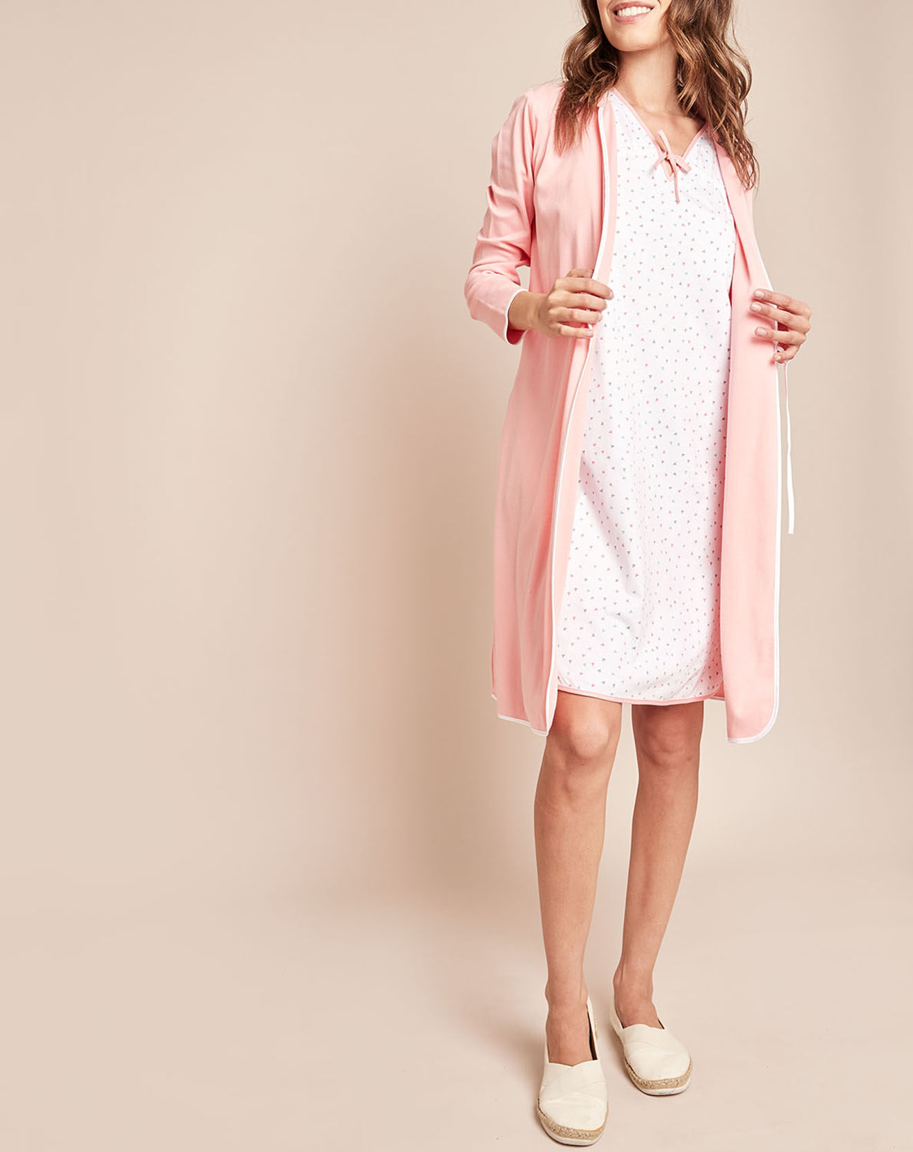 Le Chat Peignoir en Coton Essentiel rose