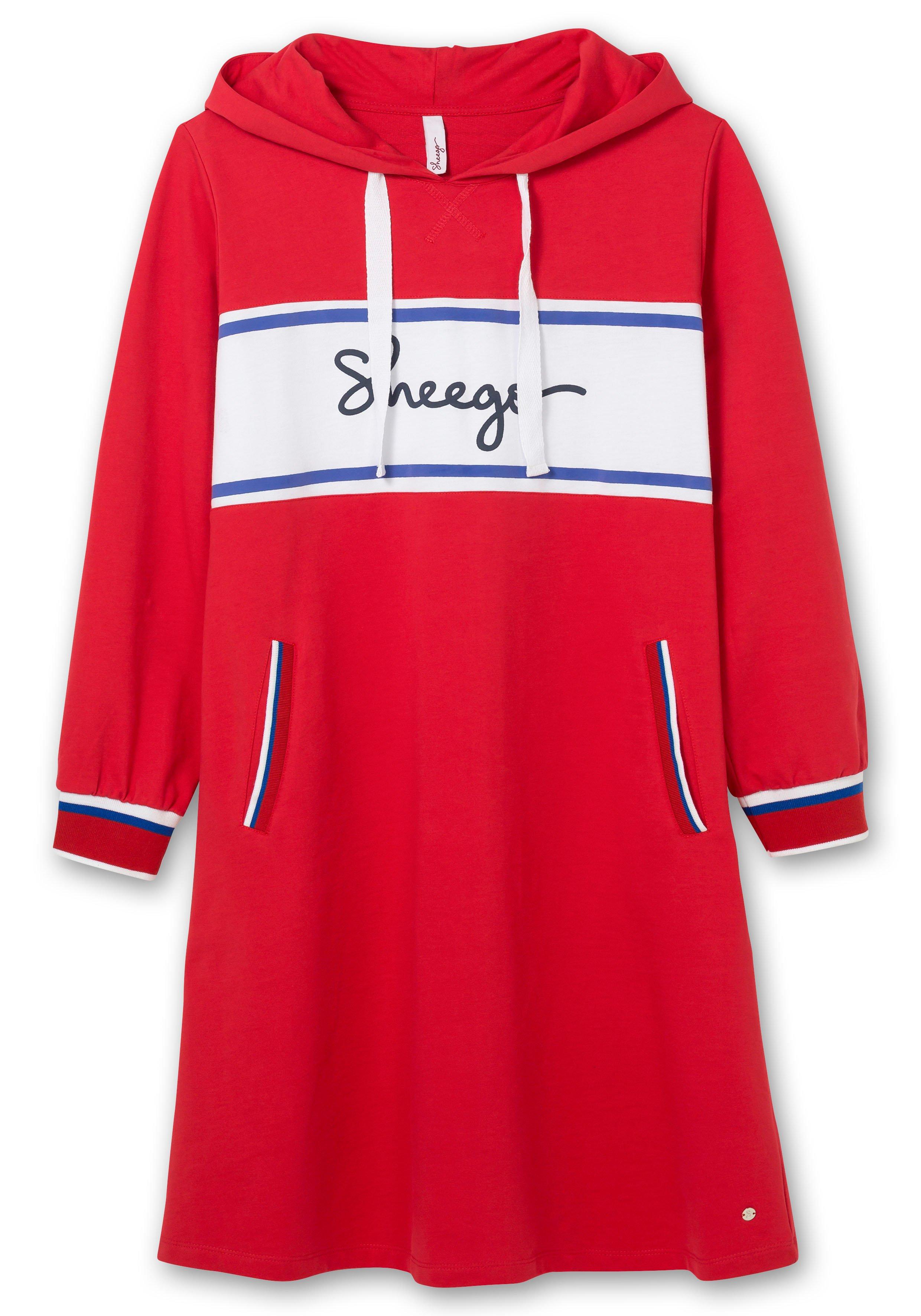 Sweatkleid mit Kapuze und Logo-Frontdruck