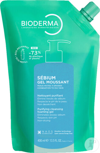 Bioderma Sébium Gel Moussant Eco-Recharge 400ml