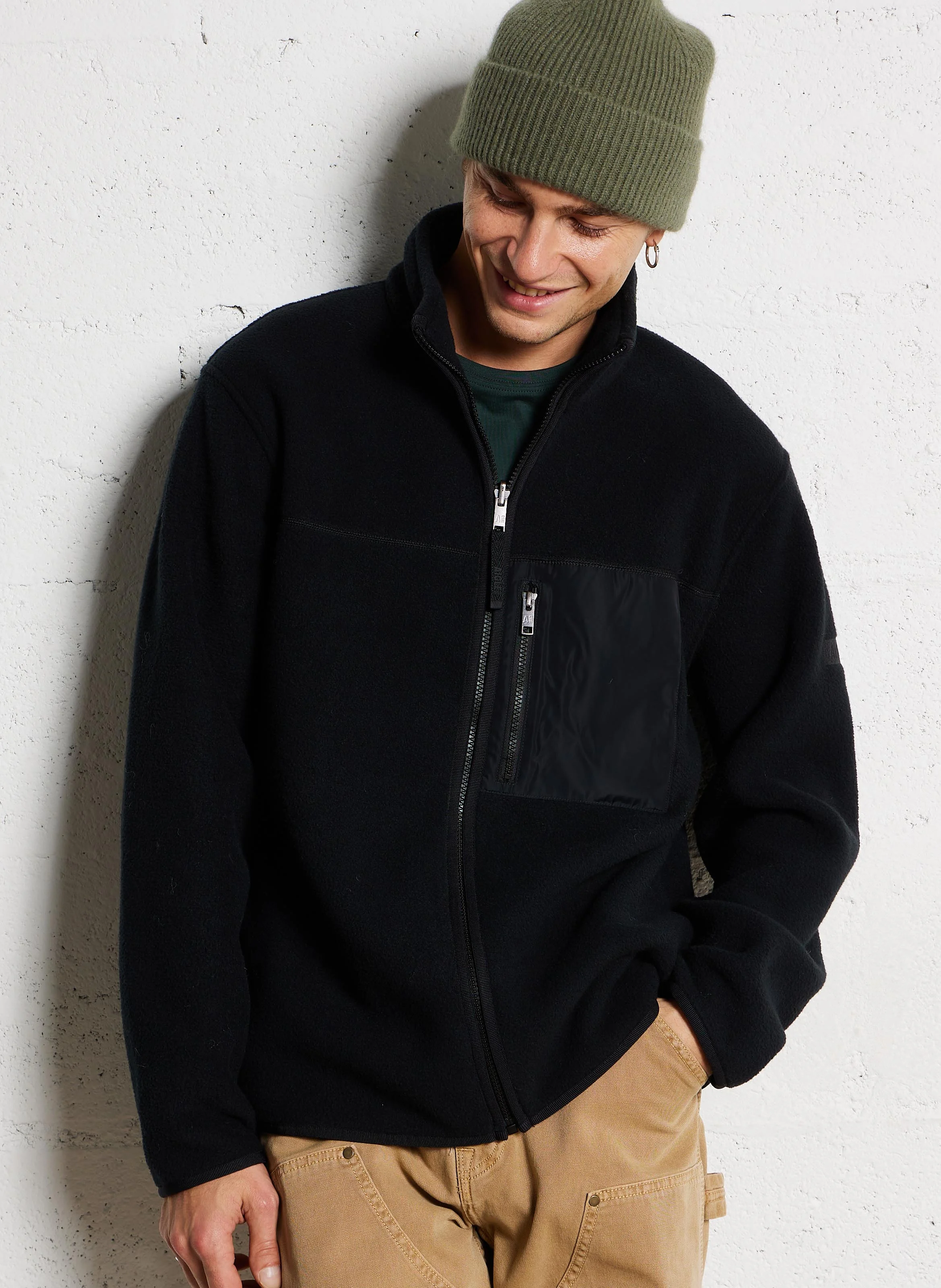 Polaire en sherpa| Noir