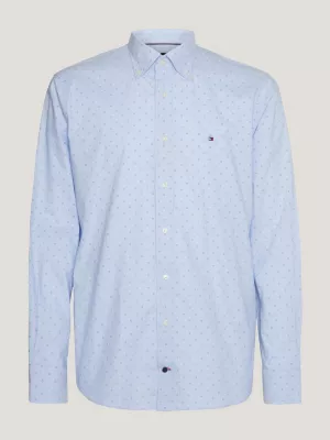 Camisa Oxford de corte regular com estampa geométrica
