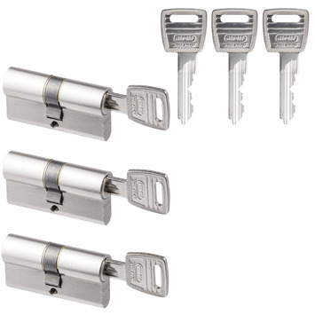 Nemef Veiligheidscilinder NF2 30/30 mm SKG 2-sterren gelijksluitend 3 stuks