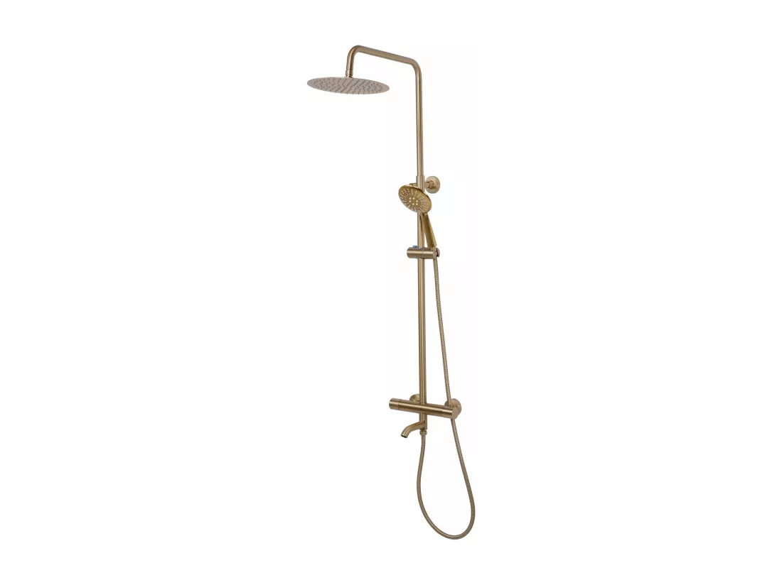 Kit De Douche Avec Thermostat Rea Lungo Termostat Brush Gold