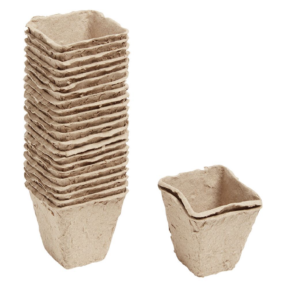 Pot carré pâte à papier pour semi x24